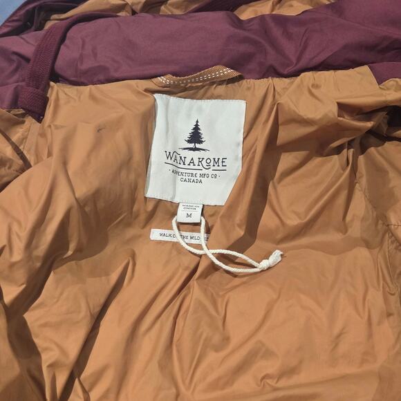 Wanakome Canada Calypso Burgundy Long Quilted Winter Down Coat - Size Med - Picture 14 of 16